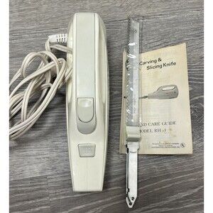 Electric Knife Slice Carve Stainless Steel‎ 2 Knives Vintage Box Manual Portable